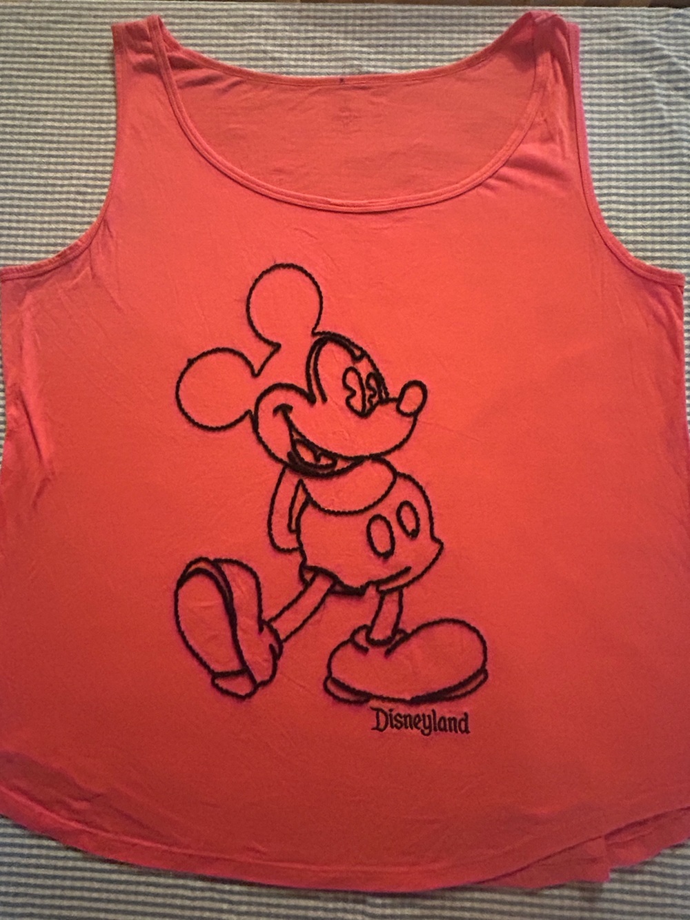 Disney Womens Mickey Mouse Tank Top Yarn Embroidered Design Size 2X
